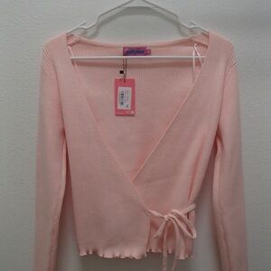 Edikted Paden Ribbed Knit Wrap Top